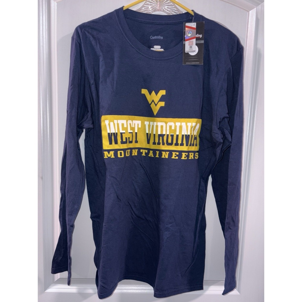 West Virginia Mountaineers Men's Long Sleeve‎ Shirt New Size Medium Captivating